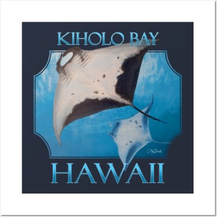 Kiholo Bay Hawaii Manta Rays Sea Rays Ocean Posters and Art